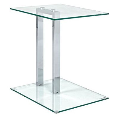 HAKU Servírovací stolek chrom kov konferenční stolek bezpečnostní sklo 8 mm rozměry: Š 45 x V 50 x H 35 cm Styl: moderní HAKU Servírovací stolek chrom kov konferenční stolek bezpečnostní sklo 8 mm rozměry: Š 45 x V 50 x H 35 cm Styl: moderní