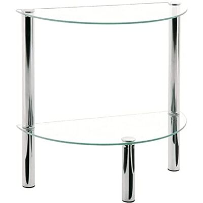 HAKU Servírovací stolek půlkruhový chrom kov konferenční stolek se skleněnou deskou bezpečnostní sklo rozměry: Š 45 cm x V 47 cm x H 22 cm, styl: Moderní HAKU Servírovací stolek půlkruhový chrom kov konferenční stolek se skleněnou deskou bezpečnostní sklo rozměry: Š 45 cm x V 47 cm x H 22 cm, styl: Moderní