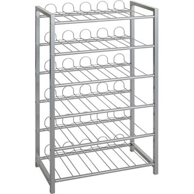 HAKU Regál na víno 30 lahví regál na láhve kov, barva hliníku rozměry: š 54 x v 90 x h 31 cm, styl: moderní HAKU Regál na víno 30 lahví regál na láhve kov, barva hliníku rozměry: š 54 x v 90 x h 31 cm, styl: moderní