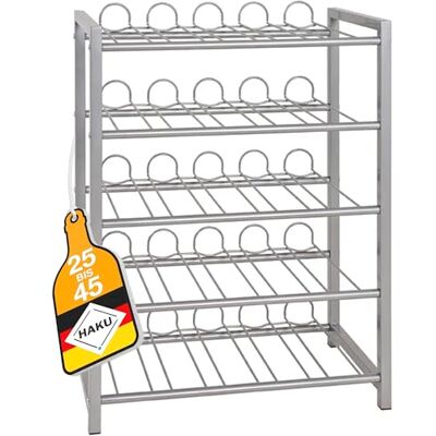HAKU Regál na víno 25 lahví regál na lahve kovový regál na láhve vína, hliník rozměry: Š 54 x V 76 x H 31 cm, styl: moderní HAKU Regál na víno 25 lahví regál na lahve kovový regál na láhve vína, hliník rozměry: Š 54 x V 76 x H 31 cm, styl: moderní