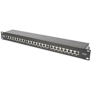 Digitus Patchpanel 19 palců Cat-6A 24 porty RJ45 postroj LSA Patch-Feld Rack-Montage 1HE černý Digitus Patchpanel 19 palců Cat-6A 24 porty RJ45 postroj LSA Patch-Feld Rack-Montage 1HE černý