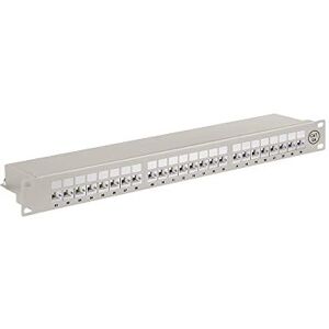 Goobay 90855 CAT 6A Patch Panel 19 palců / 24 Port RJ45 zásuvky síťová zástrčka / 500 MHz LAN patch pole / 1 HE rozvaděč / racková instalace patch panel / šedá Goobay 90855 CAT 6A Patch Panel 19 palců / 24 Port RJ45 zásuvky síťová zástrčka / 500 MHz LAN patch pole / 1 HE rozvaděč / racková instalace patch panel / šedá