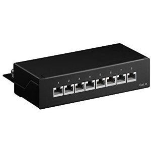 Goobay 96105 CAT 6 Patch Panel 8 Port / RJ45 Buchsen Netzwerkstecker / 250 MHz LAN Patchfeld / 1 HE Verteilerfeld / Mini Desktop Patchpanel Wandmontage / Schwarz Goobay 96105 CAT 6 Patch Panel 8 Port / RJ45 Buchsen Netzwerkstecker / 250 MHz LAN Patchfeld / 1 HE Verteilerfeld / Mini Desktop Patchpanel Wandmontage / Schwarz