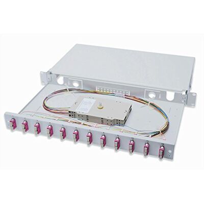 Digitus LWL spojovací box 12 spojek SC OM4 1HE 19 palců Multi-Mode Duplex s spojkovou kazetou montáž do racku Digitus LWL spojovací box 12 spojek SC OM4 1HE 19 palců Multi-Mode Duplex s spojkovou kazetou montáž do racku