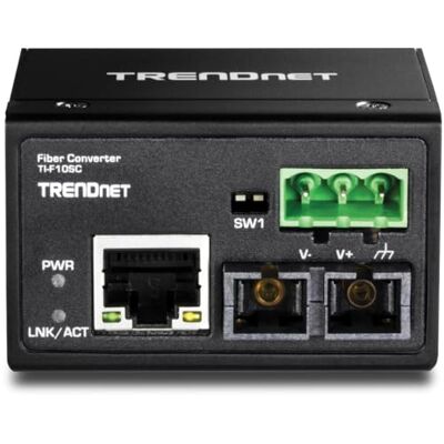 TRENDnet , TI-F10SC, tvrzený průmyslový 100Base-FX multimodní SC konvertor ze skelných vláken (2 km, 1,2 míle), IP40 kryt TRENDnet , TI-F10SC, tvrzený průmyslový 100Base-FX multimodní SC konvertor ze skelných vláken (2 km, 1,2 míle), IP40 kryt