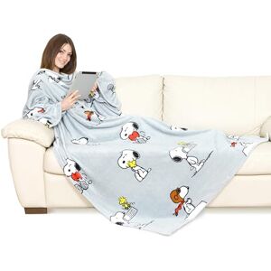 Kanguru Deka s rukávy, Snoopy 180 x 140, hebká deka na pohovku k oblékání s centrální kapsou, měkký flanel mikrovlákno, přenosná denní deka na televizi Kanguru Deka s rukávy, Snoopy 180 x 140, hebká deka na pohovku k oblékání s centrální kapsou, měkký flanel mikrovlákno, přenosná denní deka na televizi