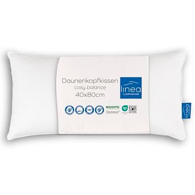 linea by Böhmerwald cosy kvalitní balance polštářů, 40 x 80, 70 % peří třída 1, 30 % příjemné nové prachové peří, vhodné pro alergiky, lze prát do 60 °C, vyrobeno v Německu linea by Böhmerwald cosy kvalitní balance polštářů, 40 x 80, 70 % peří třída 1, 30 % příjemné nové prachové peří, vhodné pro alergiky, lze prát do 60 °C, vyrobeno v Německu