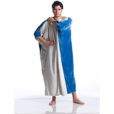 Kanguru Momonga modrá Hoodie, přenosná deka s otvory na ruce a paže z mikrovláknového masa, nápad na dárek pro ženy a muže, nadměrná velikost 120 x 120 cm, modrá/bílá Kanguru Momonga modrá Hoodie, přenosná deka s otvory na ruce a paže z mikrovláknového masa, nápad na dárek pro ženy a muže, nadměrná velikost 120 x 120 cm, modrá/bílá
