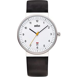 Braun Mens 3-Hand with Date Analogue Quartz Watch, White Dial and Black Leather Strap, 40mm pouzdro z nerezové oceli, model BN0032WHBKG. Braun Mens 3-Hand with Date Analogue Quartz Watch, White Dial and Black Leather Strap, 40mm pouzdro z nerezové oceli, model BN0032WHBKG.