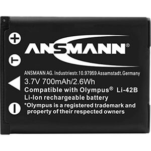 Ansmann Li-Ion akumulátor A-Oly Li 42B 3 7 V / Typ 700 mAh / Výkonná baterie pro foto digitální fotoaparáty perfektní náhradní akumulátor pro Olympus Digicam atd. Ansmann Li-Ion akumulátor A-Oly Li 42B 3 7 V / Typ 700 mAh / Výkonná baterie pro foto digitální fotoaparáty perfektní náhradní akumulátor pro Olympus Digicam atd.