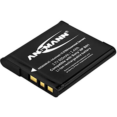 Ansmann Náhradní akumulátor pro A-Son NP BN 1 Li-Ion Digicam akumulátor 3,7 V/650 mAh pro Sony Foto digitální fotoaparát, druhé baterie ideální pro hobby a profesionální fotografy, 100% kompatibilní Ansmann Náhradní akumulátor pro A-Son NP BN 1 Li-Ion Digicam akumulátor 3,7 V/650 mAh pro Sony Foto digitální fotoaparát, druhé baterie ideální pro hobby a profesionální fotografy, 100% kompatibilní