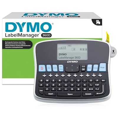 Dymo Plug N Play Stolní etiketovací přístroj USB Lithium-iontová baterie D1 tiskne 2 řádky Dymo Plug N Play Stolní etiketovací přístroj USB Lithium-iontová baterie D1 tiskne 2 řádky