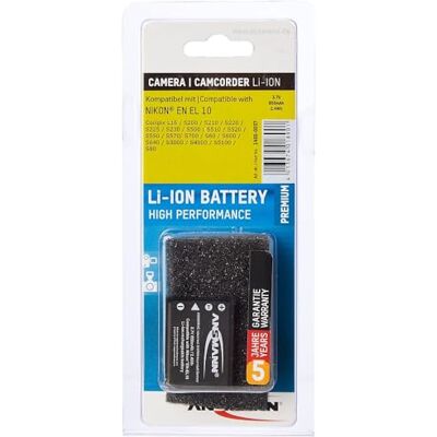 Ansmann A-Nik EN EL 10 výkonný akumulátor kamery s kapacitou baterie 650 mAh a 3,7 V – náhradní baterie pro digitální fotoaparát Nikon – ideální pro profesionální a hobby fotografie Ansmann A-Nik EN EL 10 výkonný akumulátor kamery s kapacitou baterie 650 mAh a 3,7 V – náhradní baterie pro digitální fotoaparát Nikon – ideální pro profesionální a hobby fotografie