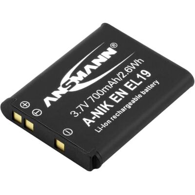 Ansmann Li-Ion akumulátor A-Nik EN EL 19 3 7 V / Typ 700 mAh / Výkonná baterie pro foto digitální fotoaparáty perfektní náhradní akumulátor pro Nikon Digicam a mnohé další Ansmann Li-Ion akumulátor A-Nik EN EL 19 3 7 V / Typ 700 mAh / Výkonná baterie pro foto digitální fotoaparáty perfektní náhradní akumulátor pro Nikon Digicam a mnohé další