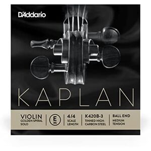 D'Addario Kaplan Golden Spiral Solo Violinensaite Einzelsaite E K420B-3 Violinsaiten 4/4 Skala, Mittlere Spannung, Kugelende D'Addario Kaplan Golden Spiral Solo Violinensaite Einzelsaite E K420B-3 Violinsaiten 4/4 Skala, Mittlere Spannung, Kugelende