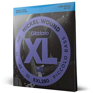 D'Addario EXL280 Nickel Wound Piccolo Bass Strings, 20-52, Long Scale D'Addario EXL280 Nickel Wound Piccolo Bass Strings, 20-52, Long Scale