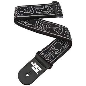 D'Addario Popruh na kytaru, Joe Satriani – Skull 'N Bones design – 50 mm široký trubkový nylon, nastavitelný od 89 cm do 151 cm, příslušenství pro kytaru D'Addario Popruh na kytaru, Joe Satriani – Skull 'N Bones design – 50 mm široký trubkový nylon, nastavitelný od 89 cm do 151 cm, příslušenství pro kytaru