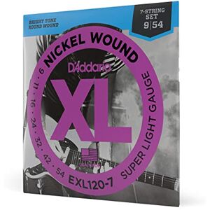 D'Addario EXL120-7 Nickel Wound 7String Electric Guitar Strings, super lehký, 9–54 D'Addario EXL120-7 Nickel Wound 7String Electric Guitar Strings, super lehký, 9–54