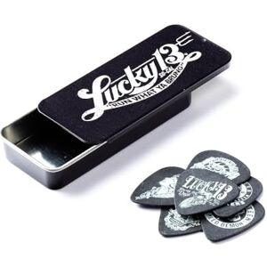 Dunlop Plektrum Lucky 13 série III, kovová krabička s 6 kusy, 0,73 mm, Lucky2, černá Dunlop Plektrum Lucky 13 série III, kovová krabička s 6 kusy, 0,73 mm, Lucky2, černá