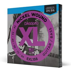 D'Addario Struny pro FENDER BASS VI Nejvyšší kvalita nejoblíbenější značky strun EXL156 poniklovaná ocel 6 ovinutých strun (24-84) D'Addario Struny pro FENDER BASS VI Nejvyšší kvalita nejoblíbenější značky strun EXL156 poniklovaná ocel 6 ovinutých strun (24-84)