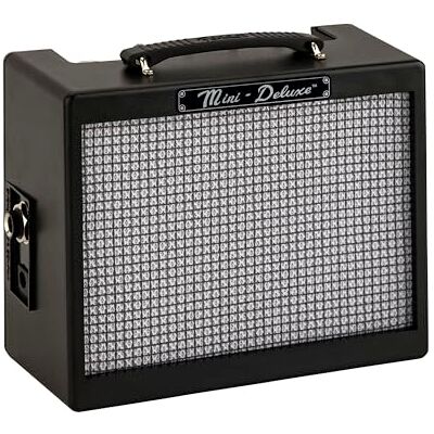 Fender MD20 Mini Deluxe přenosný zesilovač na cvičební kytaru, černý Malý elektrický zesilovač kytary, konektor pro sluchátka, provoz na baterie nebo síť, vhodný pro začátečníky Fender MD20 Mini Deluxe přenosný zesilovač na cvičební kytaru, černý Malý elektrický zesilovač kytary, konektor pro sluchátka, provoz na baterie nebo síť, vhodný pro začátečníky