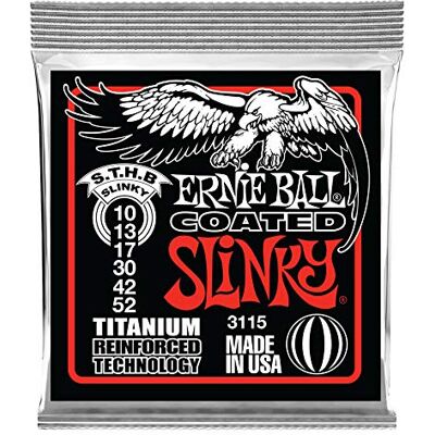 Ernie Ball Skinny Top Heavy Bottom Slinky Coated RPS struny pro elektrické kytary, navíjení titanového drátu, tloušťka 10–52 Ernie Ball Skinny Top Heavy Bottom Slinky Coated RPS struny pro elektrické kytary, navíjení titanového drátu, tloušťka 10–52