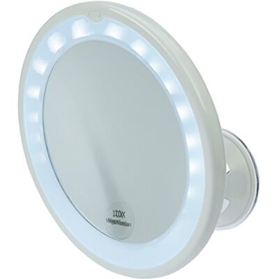 Davartis Zrcadlo s LED osvětlením, přísavná patka, 10násobné zvětšení, bílé Davartis Zrcadlo s LED osvětlením, přísavná patka, 10násobné zvětšení, bílé