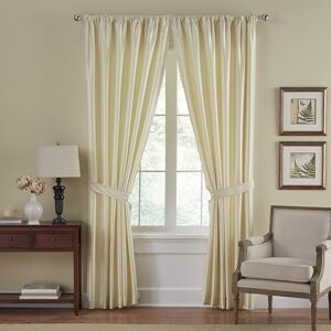 Elrene Home Fashions Versailles Vorhang aus Kunstseide, Raumverdunkelungsvorhang mit Stangentasche, 132 x 241 cm, Elfenbein, 1 Vorhang Elrene Home Fashions Versailles Vorhang aus Kunstseide, Raumverdunkelungsvorhang mit Stangentasche, 132 x 241 cm, Elfenbein, 1 Vorhang