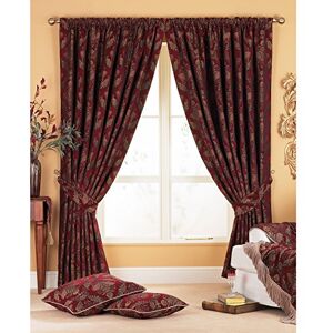 Paoletti Shiraz tužka záhyby záclony (pár) burgundská červená a zlatá damašková tapisérie hotové vhodné Tiebacks Zatemnění prostoru 100% polyester šířka 229 cm x 229 cm kapky (90 x 90" Zol Paoletti Shiraz tužka záhyby záclony (pár) burgundská červená a zlatá damašková tapisérie hotové vhodné Tiebacks Zatemnění prostoru 100% polyester šířka 229 cm x 229 cm kapky (90 x 90" Zol