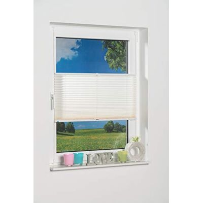 Khome K-home 422148-28 plisé Klemmfix 45 x 210 cm (Š x D) krémová ochrana před světlem +++ moderní mačkaný vzhled +++ Khome K-home 422148-28 plisé Klemmfix 45 x 210 cm (Š x D) krémová ochrana před světlem +++ moderní mačkaný vzhled +++