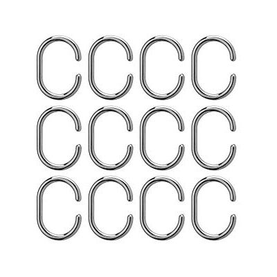 Croydex Sprchový závěs, tvar C, chromovaný, 12 kusů Croydex Sprchový závěs, tvar C, chromovaný, 12 kusů