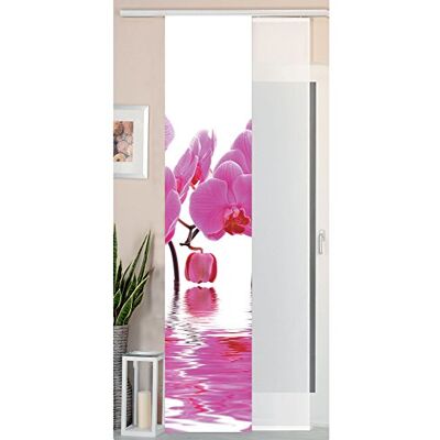 Gardinenbox 2dílná sada posuvných závěsů panelový závěs vzhled divokého hedvábí a voál panel, 245 x 45, orchidej růžový, 80400 Gardinenbox 2dílná sada posuvných závěsů panelový závěs vzhled divokého hedvábí a voál panel, 245 x 45, orchidej růžový, 80400