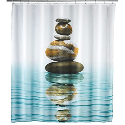 Wenko Sprchový závěs meditace, textilní závěs do koupelny, s kroužky k upevnění na sprchovou tyč, omyvatelný, vodoodpudivý, 180 x 200 cm Wenko Sprchový závěs meditace, textilní závěs do koupelny, s kroužky k upevnění na sprchovou tyč, omyvatelný, vodoodpudivý, 180 x 200 cm
