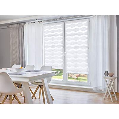 Khome K-home Klemmfix dvojitá roleta "vlna" bez vrtání bílá 40 cm x 150 cm (Š x D) Khome K-home Klemmfix dvojitá roleta "vlna" bez vrtání bílá 40 cm x 150 cm (Š x D)