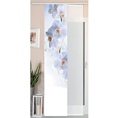 Gardinenbox 2dílná sada posuvných závěsů panelový závěs vzhled divokého hedvábí a voál panel, 245 x 45, orchidej bílý, 80400 Gardinenbox 2dílná sada posuvných závěsů panelový závěs vzhled divokého hedvábí a voál panel, 245 x 45, orchidej bílý, 80400