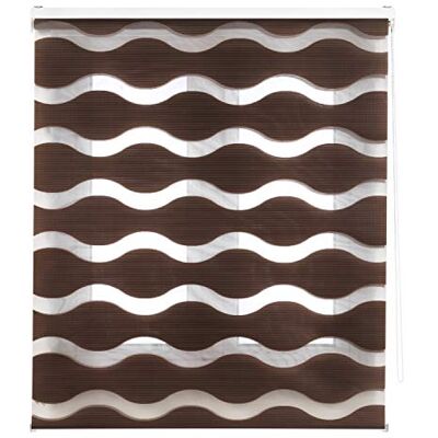 Blindecor Lira Wellen – Doppelrollo Tag und Nacht, Braun, 100 x 180cm (Breite x Höhe) Blindecor Lira Wellen – Doppelrollo Tag und Nacht, Braun, 100 x 180cm (Breite x Höhe)