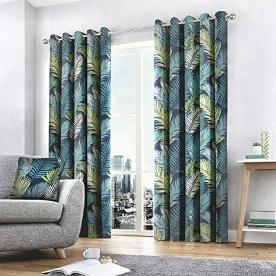 Fusion Home Furnishings Tropical Visací závěsy, 100% bavlna, vícebarevné, Curtains: ŠxV 168 x 229 cm Fusion Home Furnishings Tropical Visací závěsy, 100% bavlna, vícebarevné, Curtains: ŠxV 168 x 229 cm