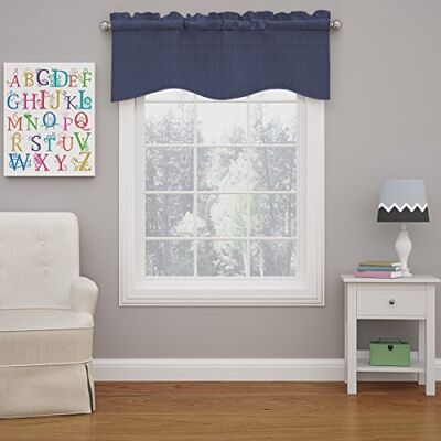 Eclipse Kendall moderní volánkový závěs do kuchyně nebo koupelny, vlnitý, 106,7 x 45,7 cm, denim Eclipse Kendall moderní volánkový závěs do kuchyně nebo koupelny, vlnitý, 106,7 x 45,7 cm, denim