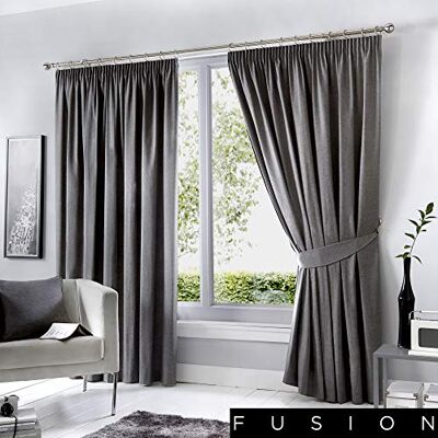 Fusion Polštář, zatemnění/tepelně izolovaný, antracit, Curtains: 90" šířka x 54" Drop (229 x 137 cm) Fusion Polštář, zatemnění/tepelně izolovaný, antracit, Curtains: 90" šířka x 54" Drop (229 x 137 cm)