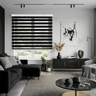 Blindecor Vela roleta v noci a den premium s galerií černá, dvojitá roleta 160 x 180 cm (ŠxV) velikost látky 157 x 175 cm elegantní roleta pro den a noc Blindecor Vela roleta v noci a den premium s galerií černá, dvojitá roleta 160 x 180 cm (ŠxV) velikost látky 157 x 175 cm elegantní roleta pro den a noc