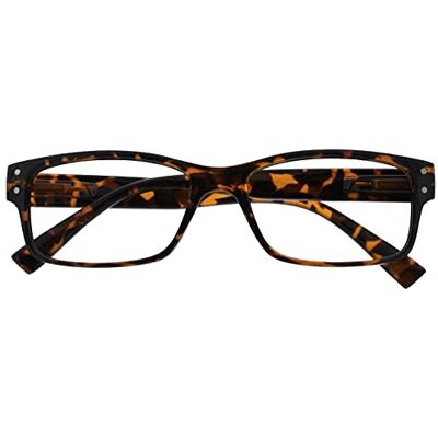 OPULIZE The Reading Glasses Company Brýle na čtení firmy pánské hnědé želvoviny velký designový styl čtenář pružinové závěsy R11-2 +1,00 OPULIZE The Reading Glasses Company Brýle na čtení firmy pánské hnědé želvoviny velký designový styl čtenář pružinové závěsy R11-2 +1,00