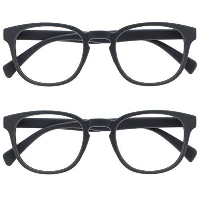 OPULIZE Pop brýle na čtení balení po 2 kusech kulaté matné rámové pružinové panty odolné proti poškrábání šedé pánské dámské RR2-7 +1. 50 OPULIZE Pop brýle na čtení balení po 2 kusech kulaté matné rámové pružinové panty odolné proti poškrábání šedé pánské dámské RR2-7 +1. 50