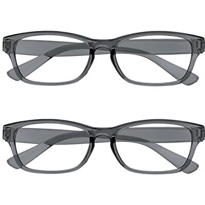 OPULIZE The Reading Glasses Company Brýle na čtení firmy Čtečka Hodnota 2 ks pánských žen RR77-7 +2, 00, šedé, 2 kusy OPULIZE The Reading Glasses Company Brýle na čtení firmy Čtečka Hodnota 2 ks pánských žen RR77-7 +2, 00, šedé, 2 kusy