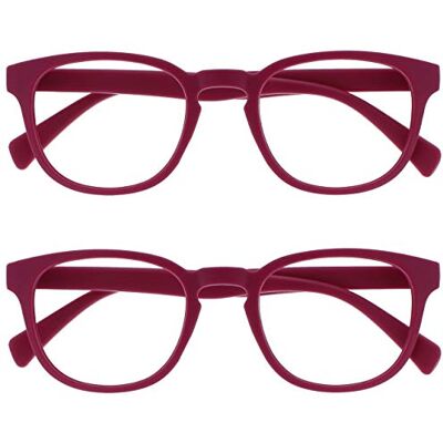 OPULIZE Pop brýle na čtení balení po 2 kusech kulaté matné rámové pružinové panty odolné proti poškrábání růžové pánské dámské RR2-4 +1. 00 OPULIZE Pop brýle na čtení balení po 2 kusech kulaté matné rámové pružinové panty odolné proti poškrábání růžové pánské dámské RR2-4 +1. 00