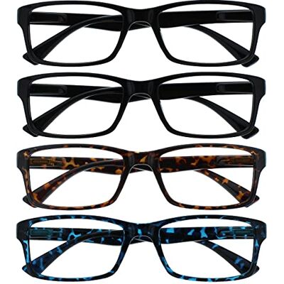 OPULIZE The Reading Glasses Company Brýle na čtení firemní černé hnědé modré hodnoty čtenáři hodnota 4dílné balení designový styl pánské ženy RRRR92-1123 +3,00 OPULIZE The Reading Glasses Company Brýle na čtení firemní černé hnědé modré hodnoty čtenáři hodnota 4dílné balení designový styl pánské ženy RRRR92-1123 +3,00