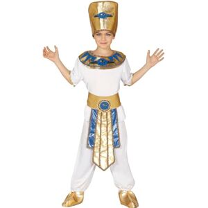 FIESTAS GUIRCA Egyptský král faraon bílý zlatý chlapecký kostým věk 10-12 let včetně pokrývky hlavy, košile s ozdobou na krk a páskem, kalhoty na karneval/masopust nebo Halloween FIESTAS GUIRCA Egyptský král faraon bílý zlatý chlapecký kostým věk 10-12 let včetně pokrývky hlavy, košile s ozdobou na krk a páskem, kalhoty na karneval/masopust nebo Halloween