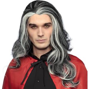 Boland 86083 Upíří paruka Angry Louis pro dospělé, dlouhé umělé vlasy v bílé a černé, Halloween, Wig Boland 86083 Upíří paruka Angry Louis pro dospělé, dlouhé umělé vlasy v bílé a černé, Halloween, Wig