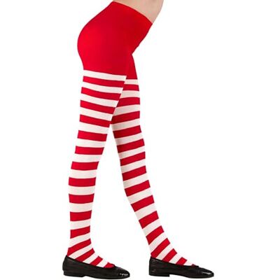 W WIDMANN MILANO Party Fashion Pruhované punčocháče pro děti, kostýmové doplňky pro čarodějnice, berušky, včely, elfové kostýmy, všední den atd., bílá/červená W WIDMANN MILANO Party Fashion Pruhované punčocháče pro děti, kostýmové doplňky pro čarodějnice, berušky, včely, elfové kostýmy, všední den atd., bílá/červená