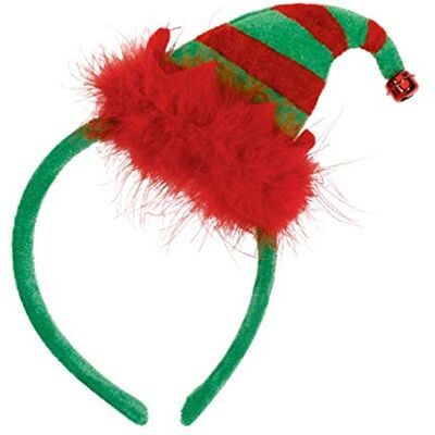 Amscan Dámská čelenka 318719 elf, s peřím a zvonky, Santas pomocník, Mikuláš, Santa Claus, Vánoce, Advent, Štědrý večer, vícebarevné, Jednotná velikost Amscan Dámská čelenka 318719 elf, s peřím a zvonky, Santas pomocník, Mikuláš, Santa Claus, Vánoce, Advent, Štědrý večer, vícebarevné, Jednotná velikost