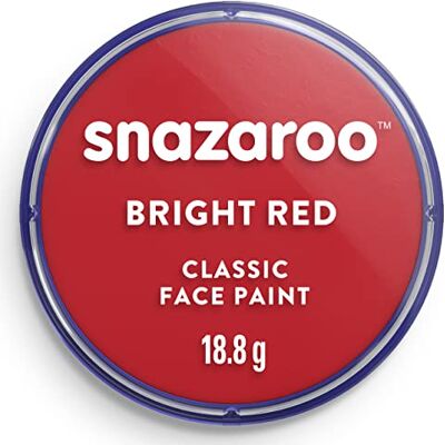 Snazaroo 1118055 Schminkfarbe Rot leuchtend, 18ml Topf hautfreundliche Gesichtschminke auf Wasserbasis, wasservermalbar, parabenfrei, Face & Bodypaint Farbe für Kinder & Erwachsene Snazaroo 1118055 Schminkfarbe Rot leuchtend, 18ml Topf hautfreundliche Gesichtschminke auf Wasserbasis, wasservermalbar, parabenfrei, Face & Bodypaint Farbe für Kinder & Erwachsene
